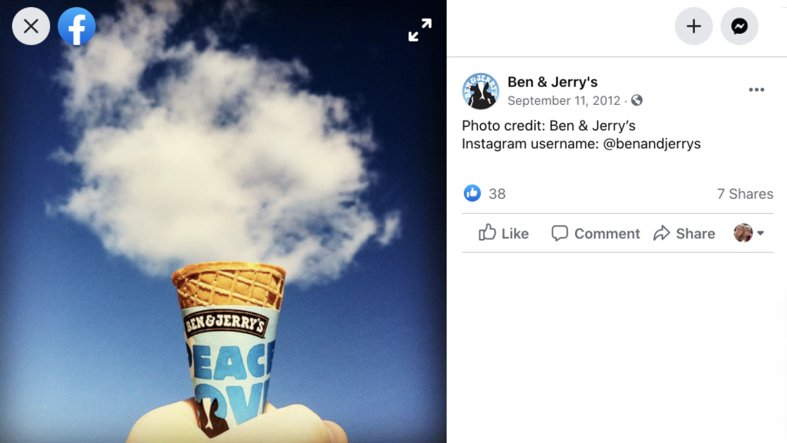 Instagram for marketing locally - Ben & Jerry's